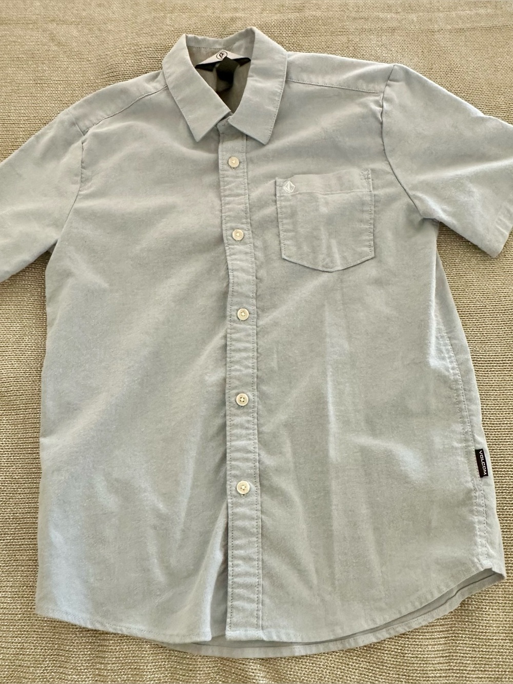 Volcom Boys Short Sleeve Button Up - Light Blue